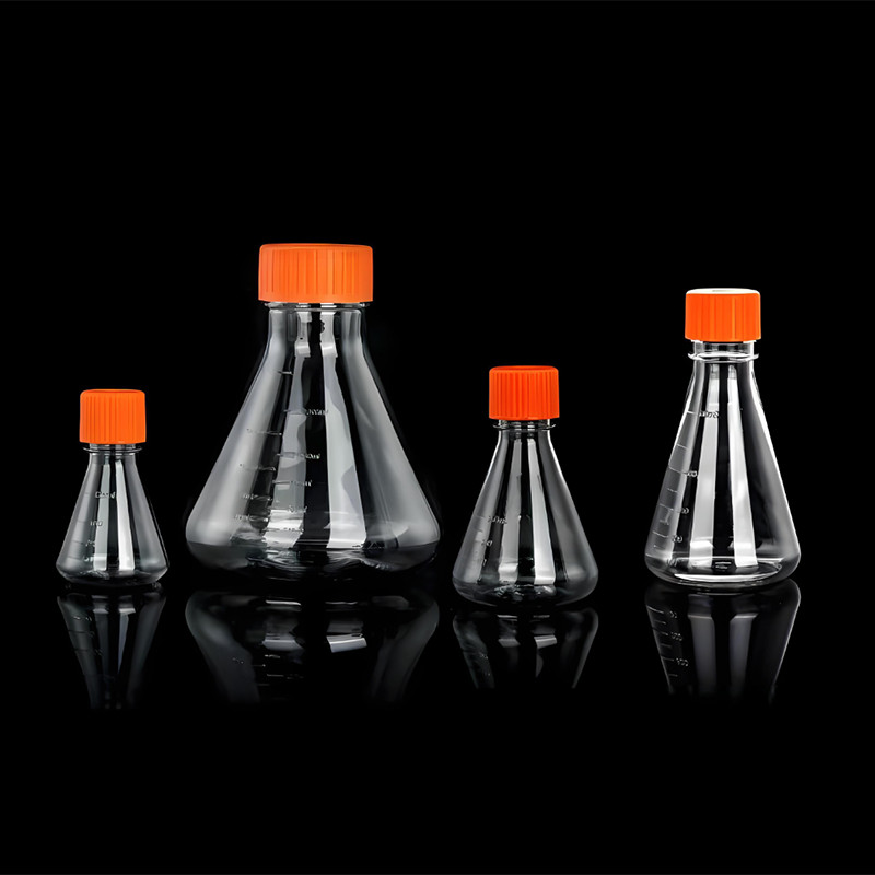 Triangular flask for cell culture