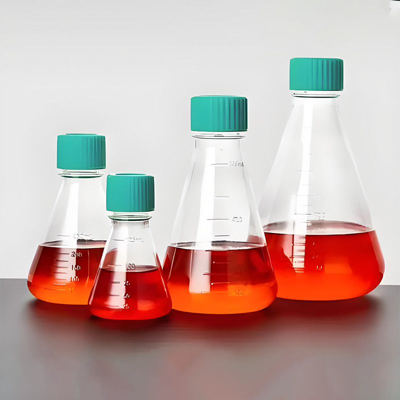 Triangular flask for cell culture